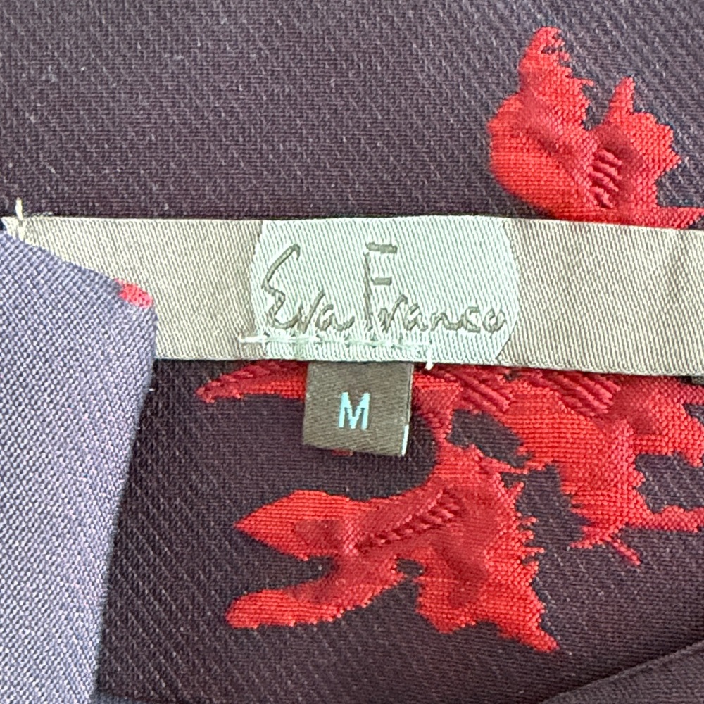 Anthropologie Navy Jacket with Fuchsia Floral Jacquard - Picture 3 of 7
